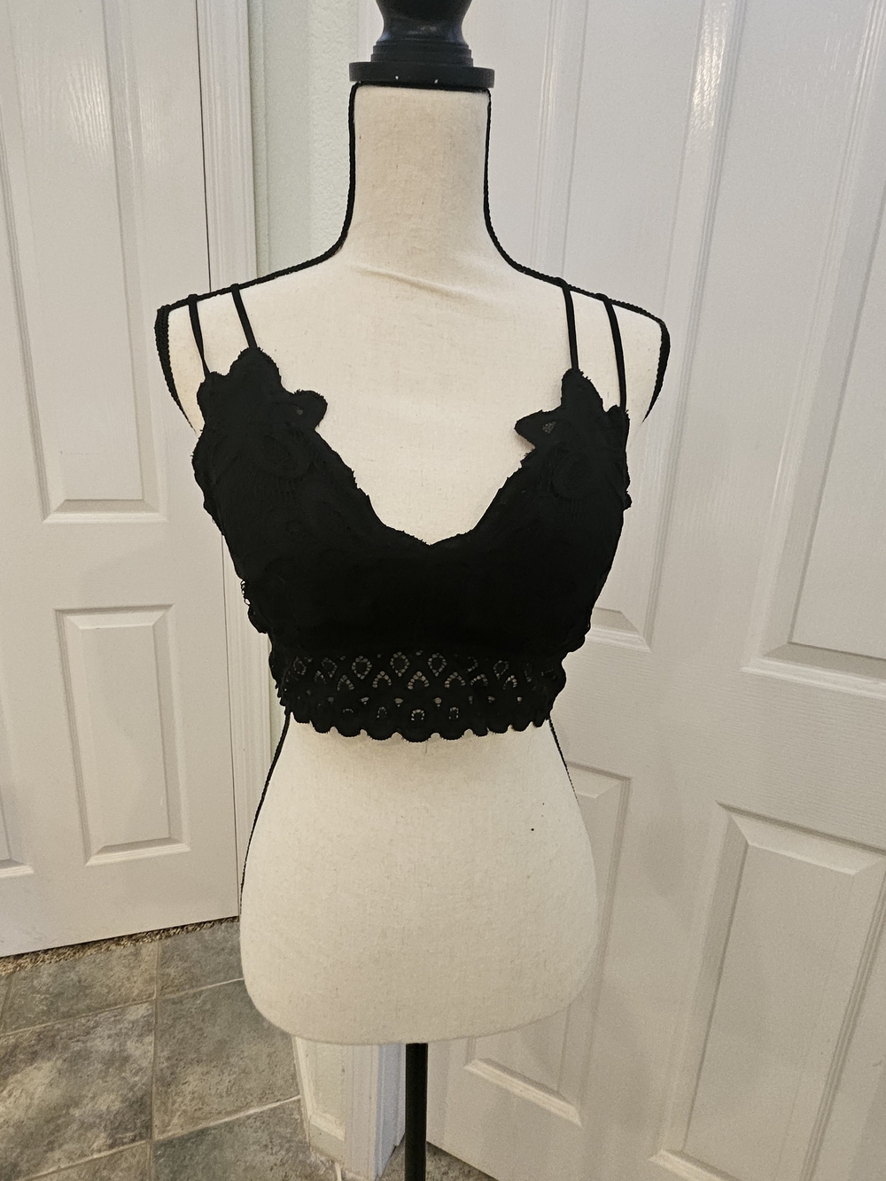 Pink Lily Black Lace Bralette